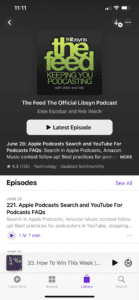 Screen Shot of The Feed podcast listing illustrating how the description is truncated.