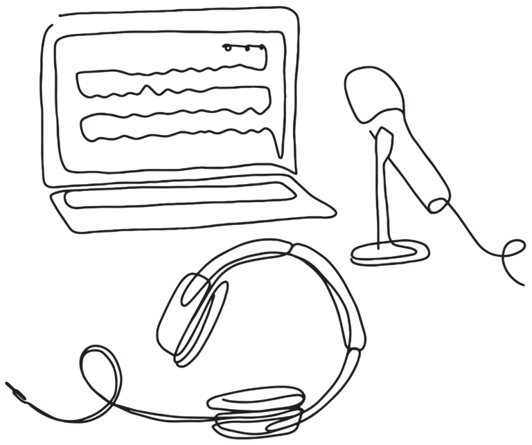 Libsyn Illustration of podcasting equipment