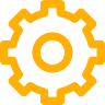 Yellow icon of gear