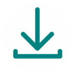 Turquoise Minimum Requirements icon with arrow pointing down